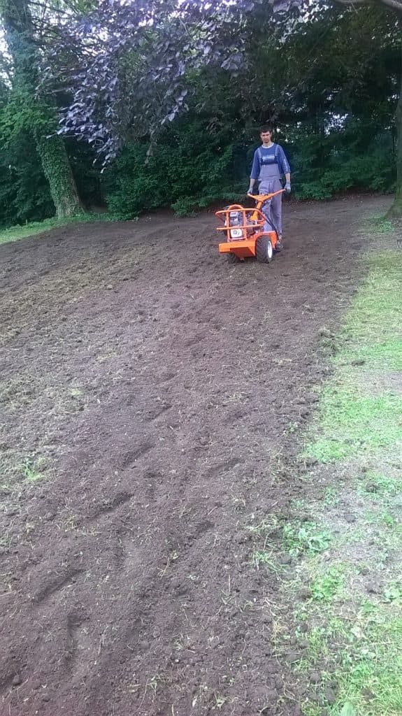 Aufbereitung der alten Rasenfläche